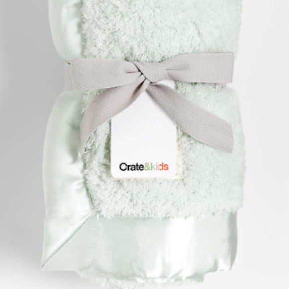 Crate&Barrel Other - CRATE & KIDS Mint Satin baby stroller blanket